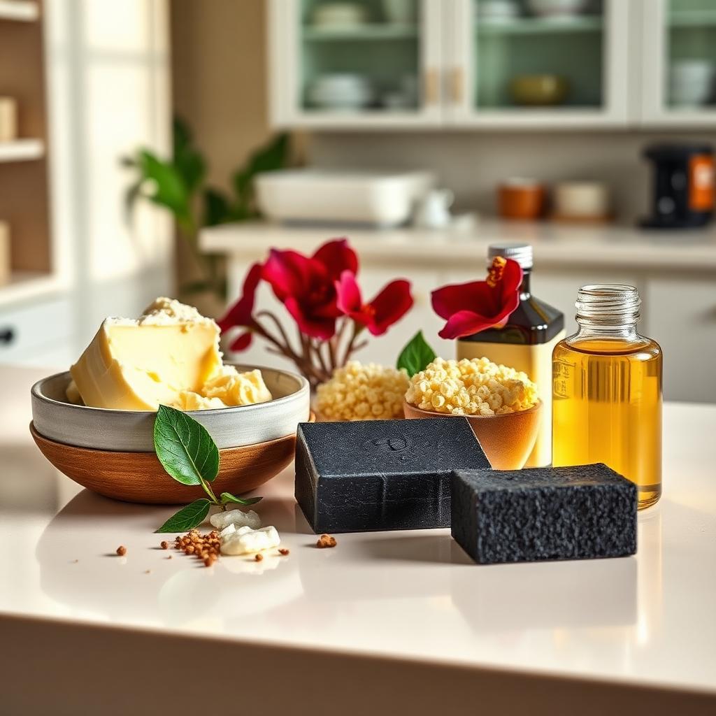Matières premières africaines : beurre de karité, huiles végétales, hibiscus et savon noir
